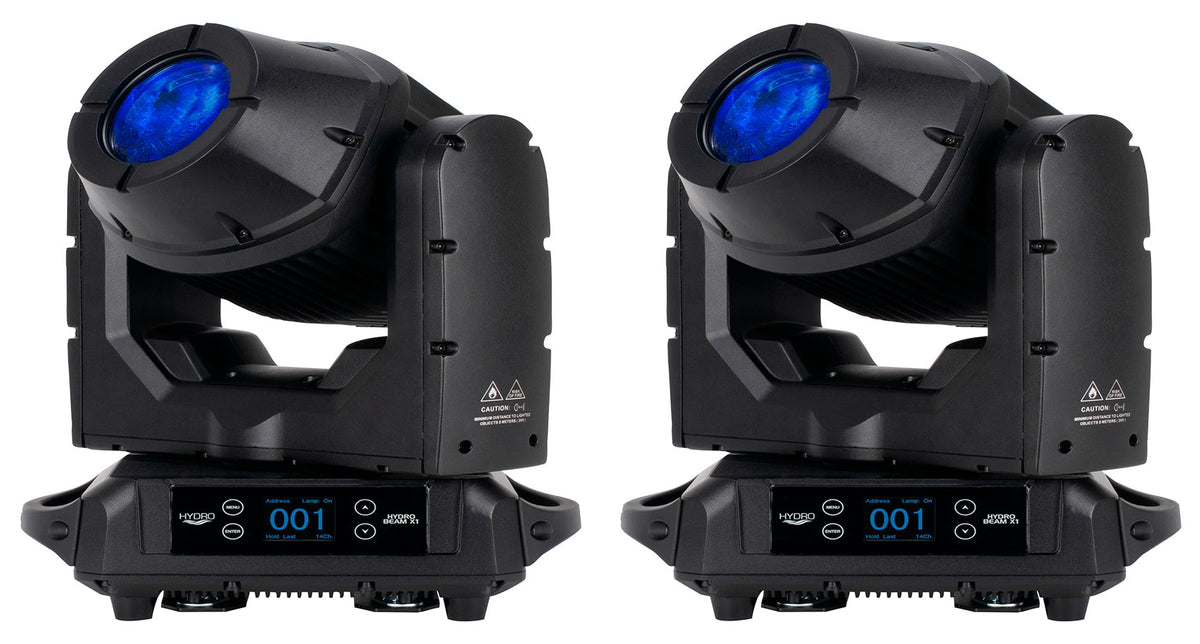 (2) HYDRO BEAM X1 100W IP65 LED DMX Moving Head Beam Lights
