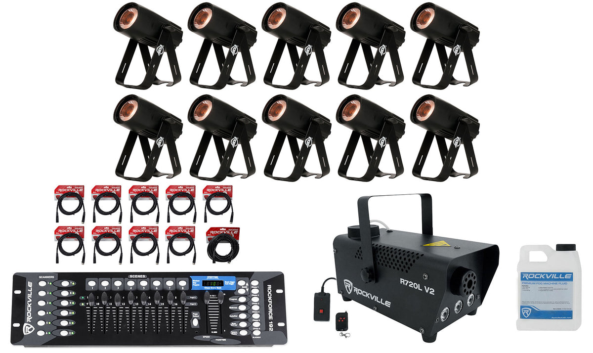 (10) SABER SPOT DTW + ROCKFORCE 192 + Fogger + Cables 10-Pack