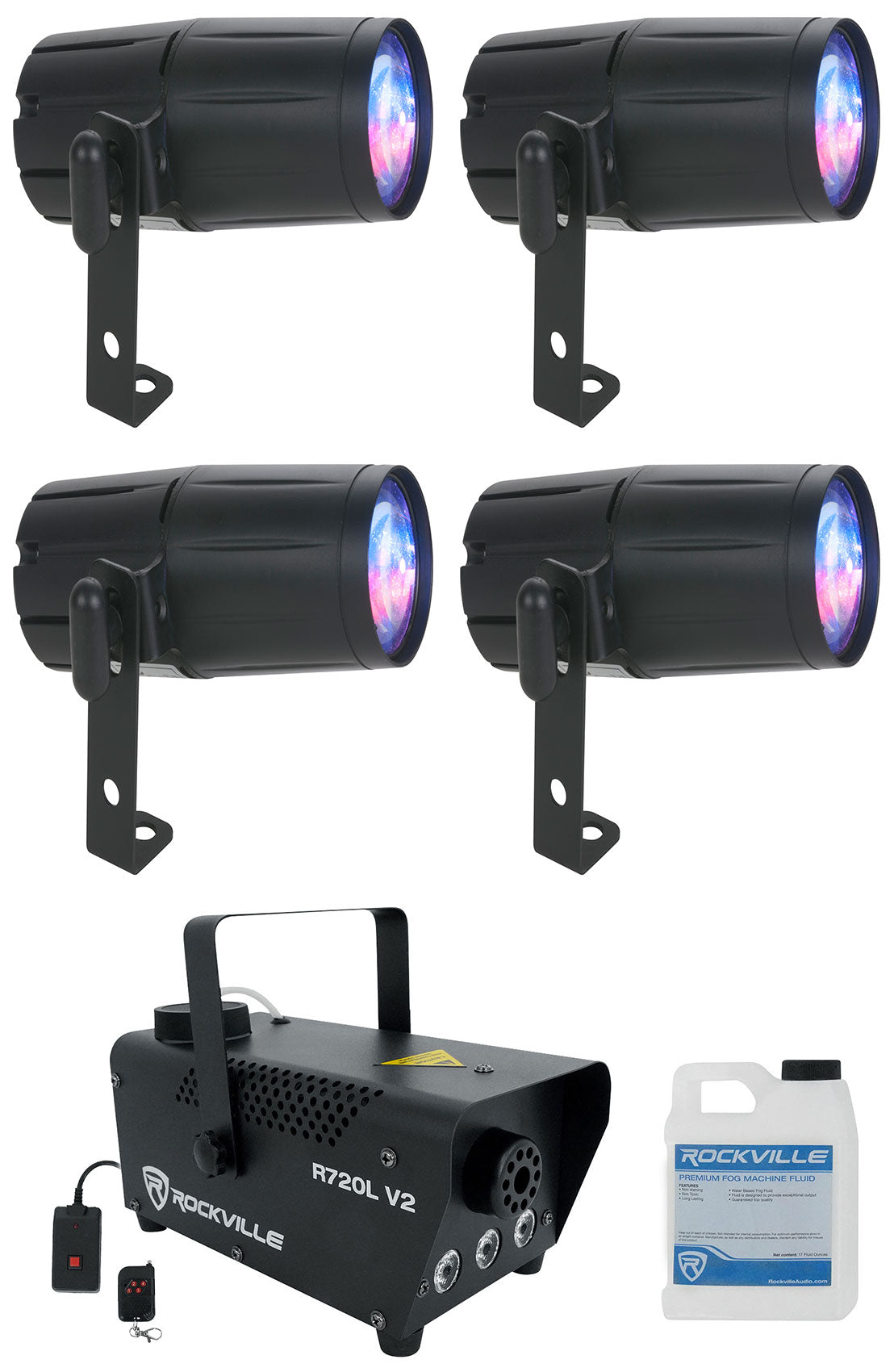 PINSPOT LED QUAD DMX 4-Pack + R720L V2 4-Pack