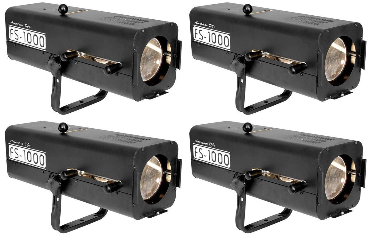 (4) FS-1000 Followspot Lights with 575W Halogen Lamp + Hanging Bracket