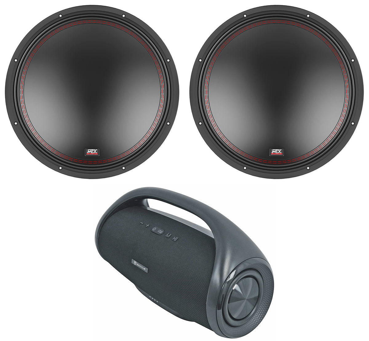(2) MTX 5515-22 15" 800 Watt DVC 2-ohm Car Audio Subwoofers + Home Speaker