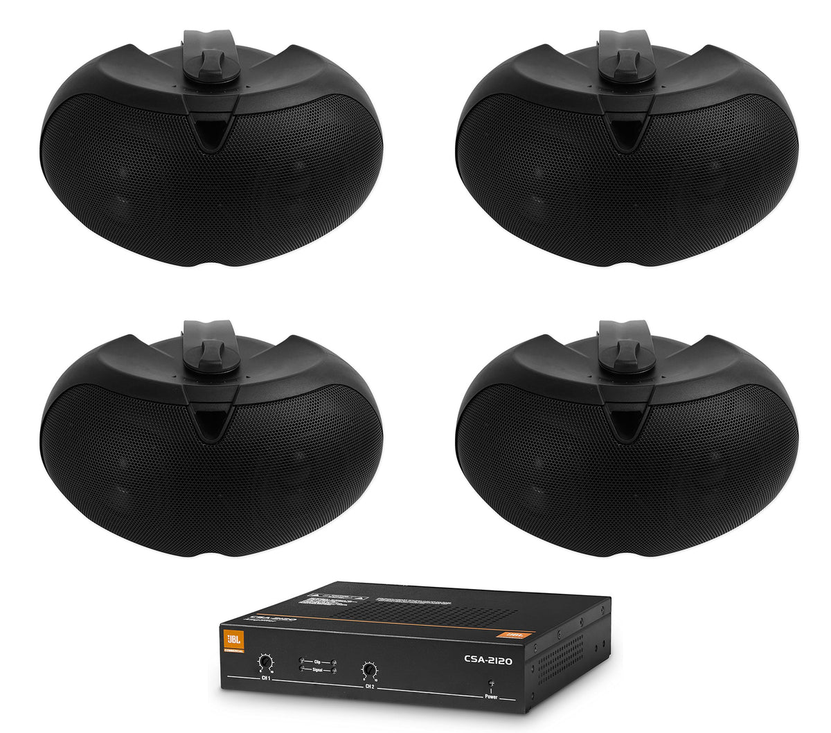 CSA2120 Amplifier + (4) D4-8 Black Wall Speakers
