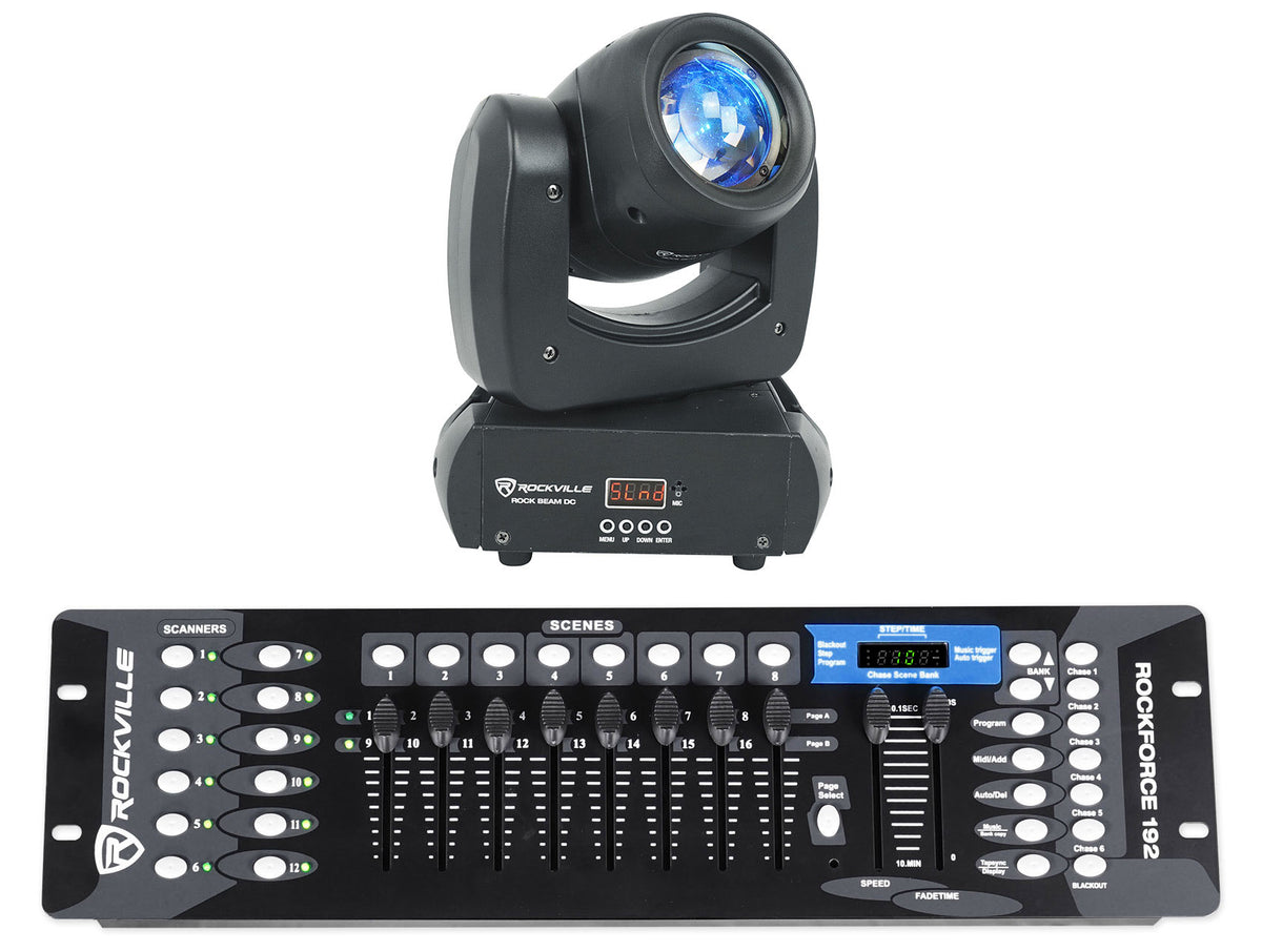 Rock Beam DC DJ Club Stage Pro Moving Head Light+192-Ch DMX Controller