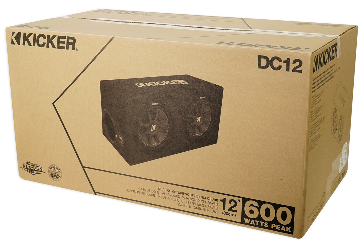43DC122 Comp Dual 12" Loaded Vented Subwoofer Enclosure, 2-Ohm