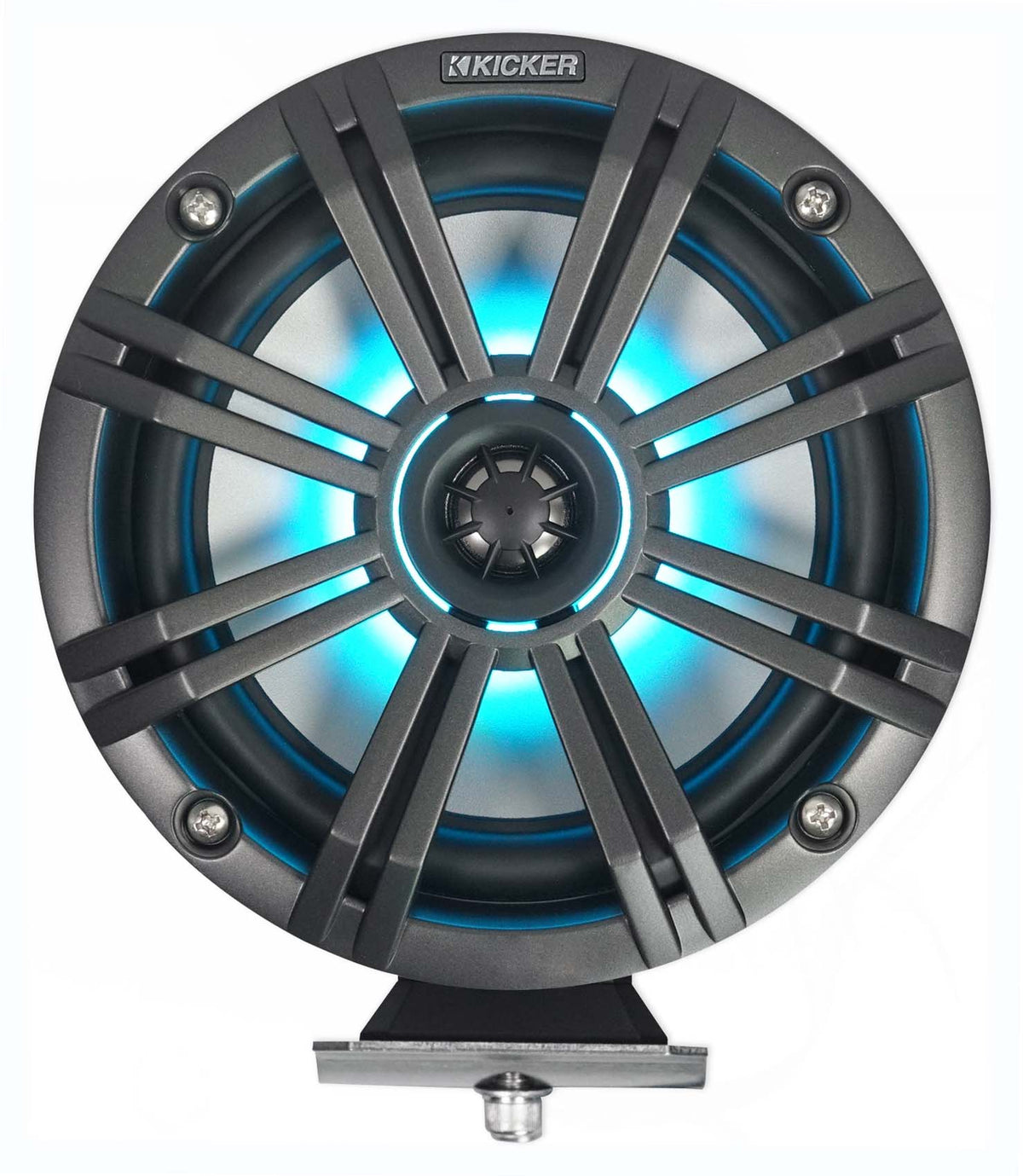 (2) KICKER KMFC65 6.5" 195w Marine LED Speakers in Surface Mount Pods 46KMFC65