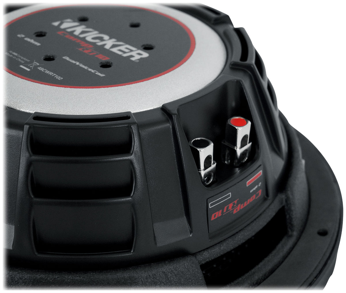 CompRT 800W 10" Shallow Subwoofer, Dual 2-Ohm Voice Coil, COMPRT10