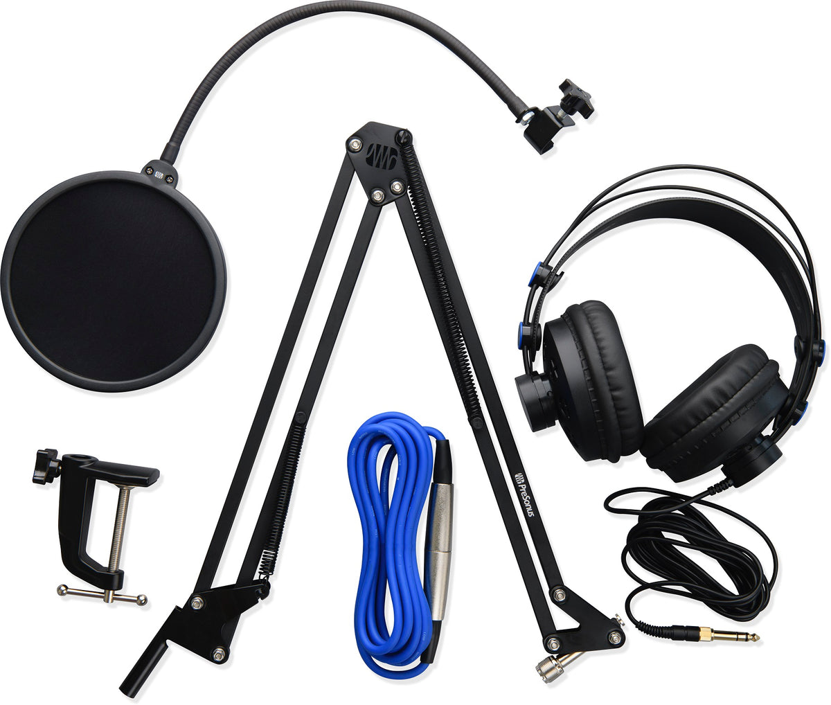 Broadcast Accessory Pack with Boom Arm, Pop Filter, HD7 Headphones, Cable