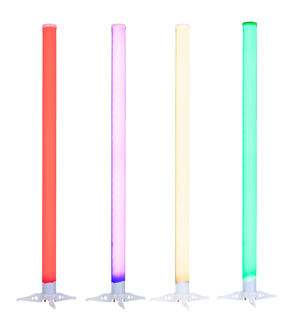 LED BP TUBES 4 PAK Battery Powered 4x RGB LED Light w/Remote+Bag ADJ