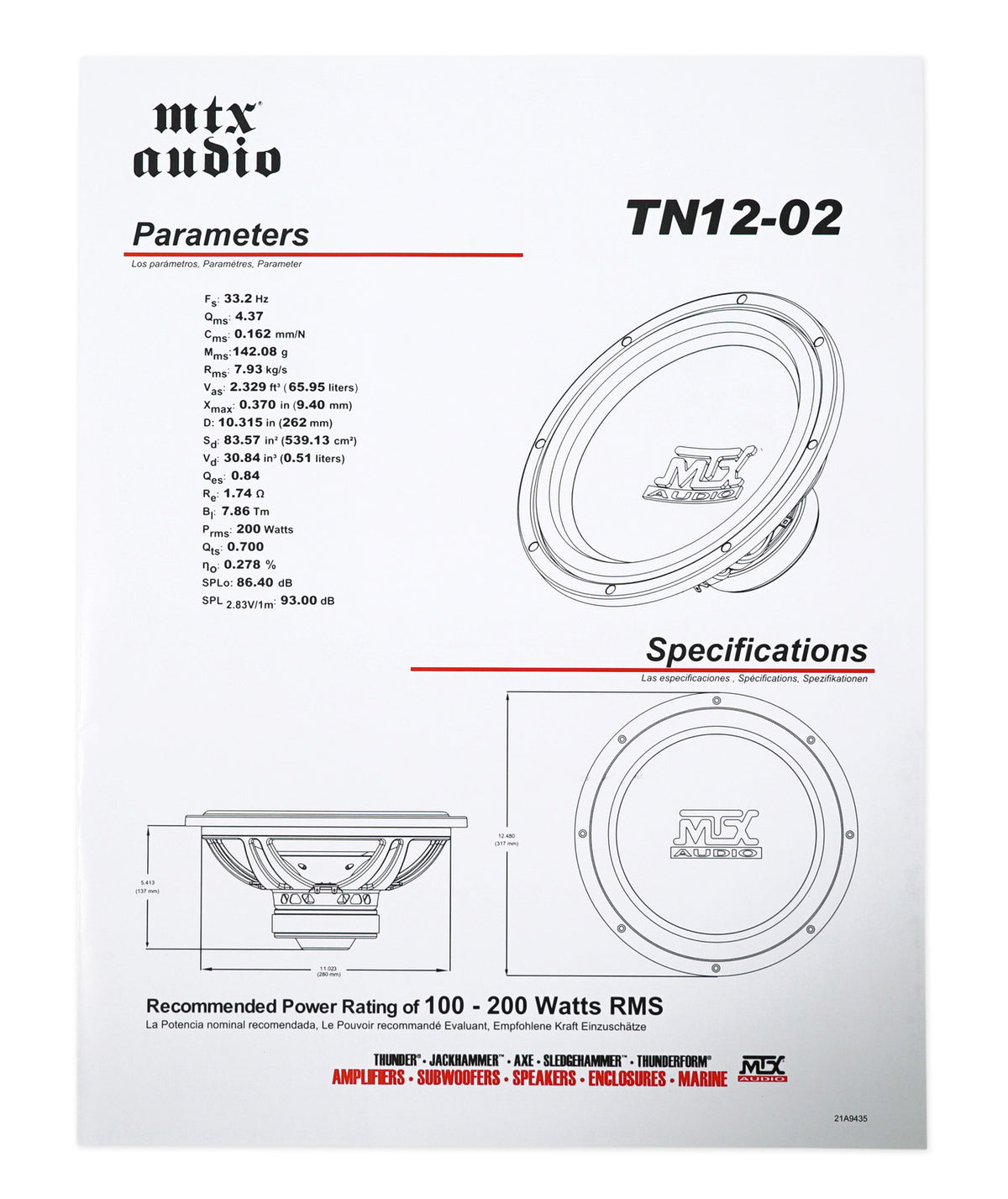 Terminator TN12-02 12" Subwoofer
