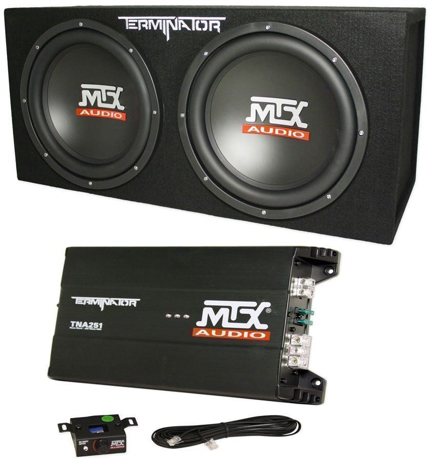 Terminator TNP212D2 Dual 12” Subwoofer, Box & Amplifier Package