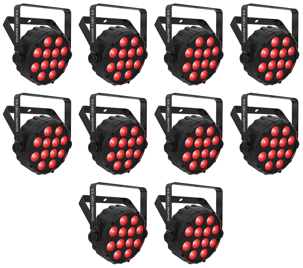 (10) SLIMPAR T12 BT ILS Wireless Par Wash Up-Lights w/ Bluetooth