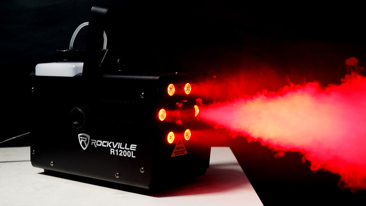 (12) EZPAR 64 RGBA ILS Rechargeable Battery RGBA LED Par Wash Up-Lights + Fog Machine