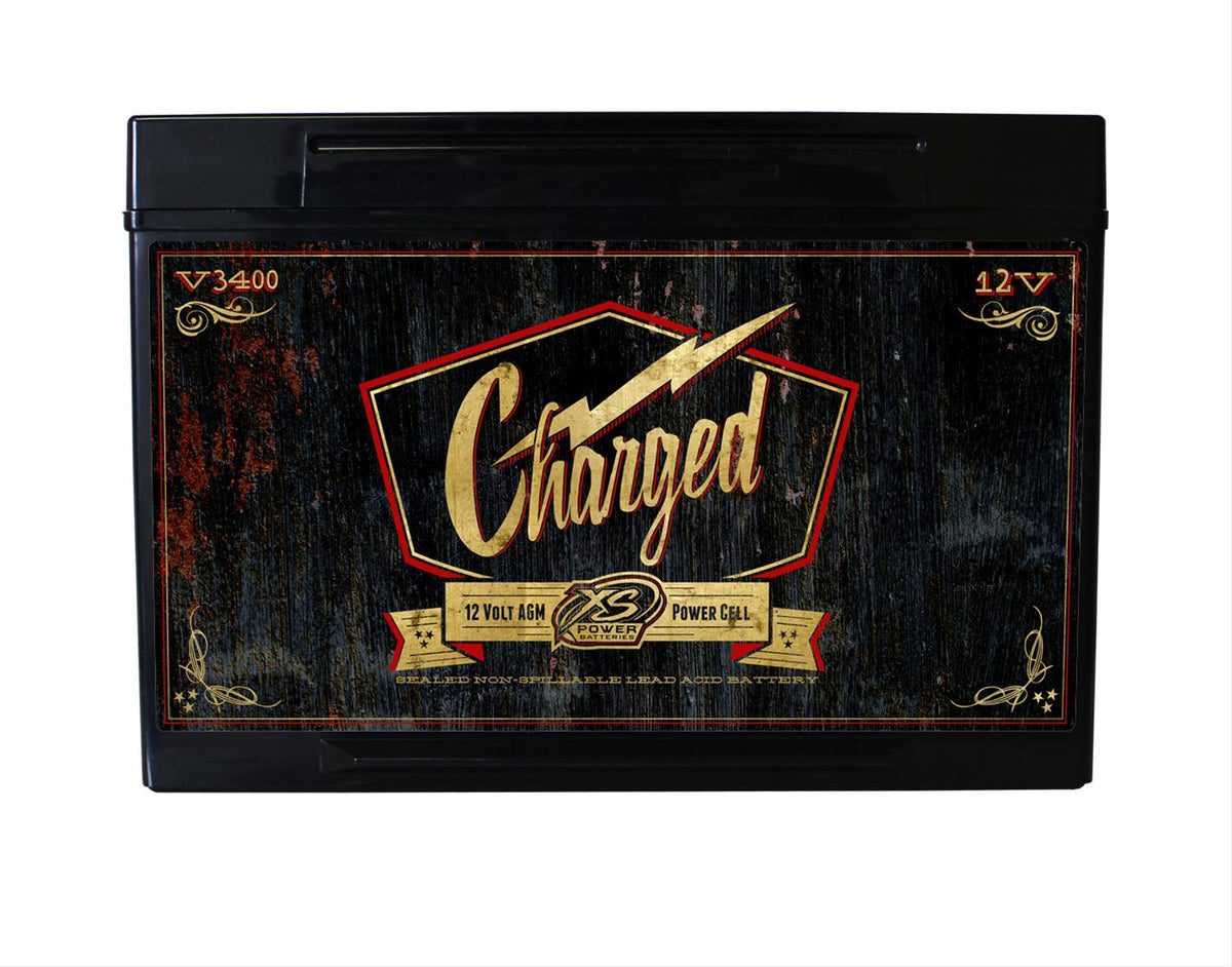 XS Power V3400 12V AGM Retro Series Battery with M6 Terminal Bolts, Max 3300Amps