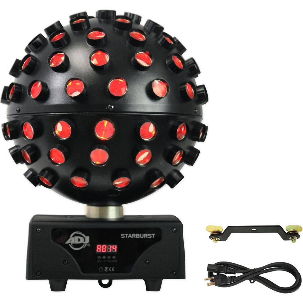 (2) Starburst LED Sphere Beam Effect Lights + ROCKFORCE 384 DMX Controller + Cables