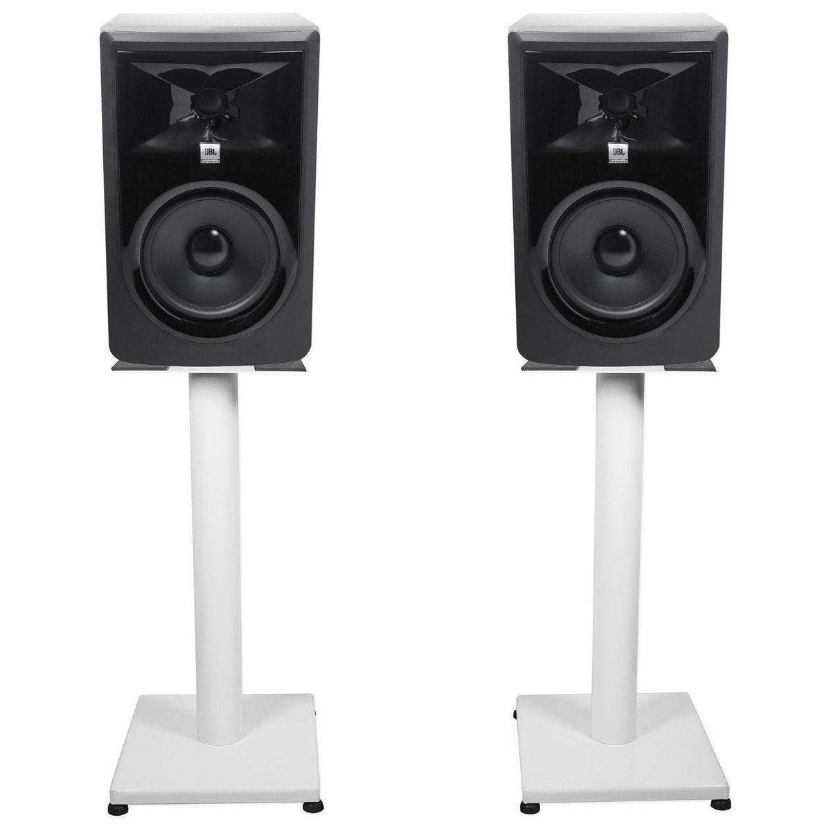 306P MkII 6" Studio Monitor Pair with 21" White Steel Stands