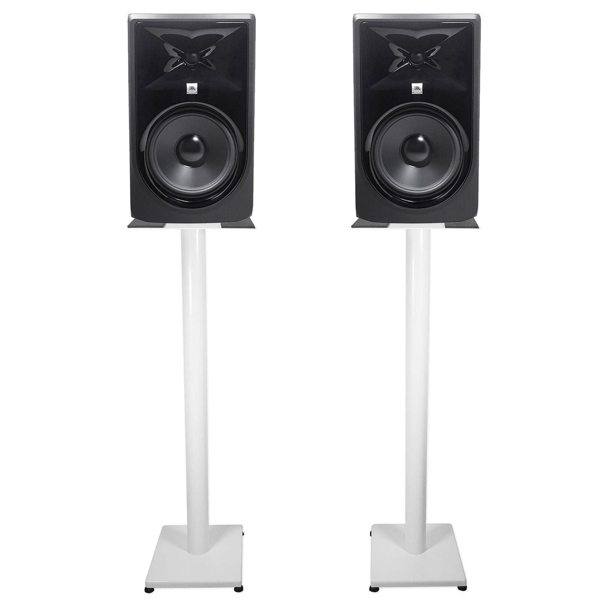 308P MkII 8" Studio Monitor Pair with 37" White Steel Stands