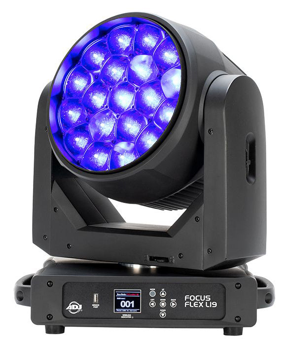 (2) Focus Flex L19 RGBL LED DMX Moving Head Lights w/Pixel FX