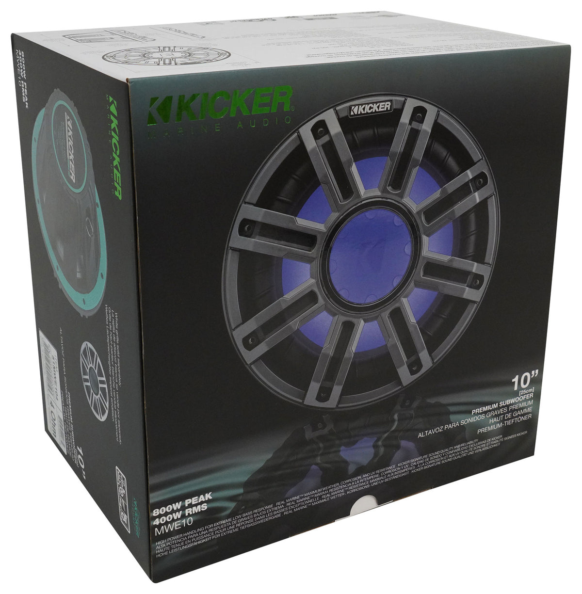 KICKER 51MWE104 10" 400 Watt RMS Marine Boat Subwoofer 4-Ohm Sub