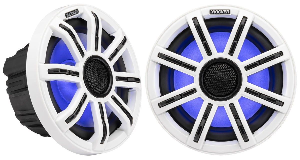 Pair KICKER 51MSC8 MSC84 8" 400 Watt Premium Marine Boat Speakers 4-Ohm