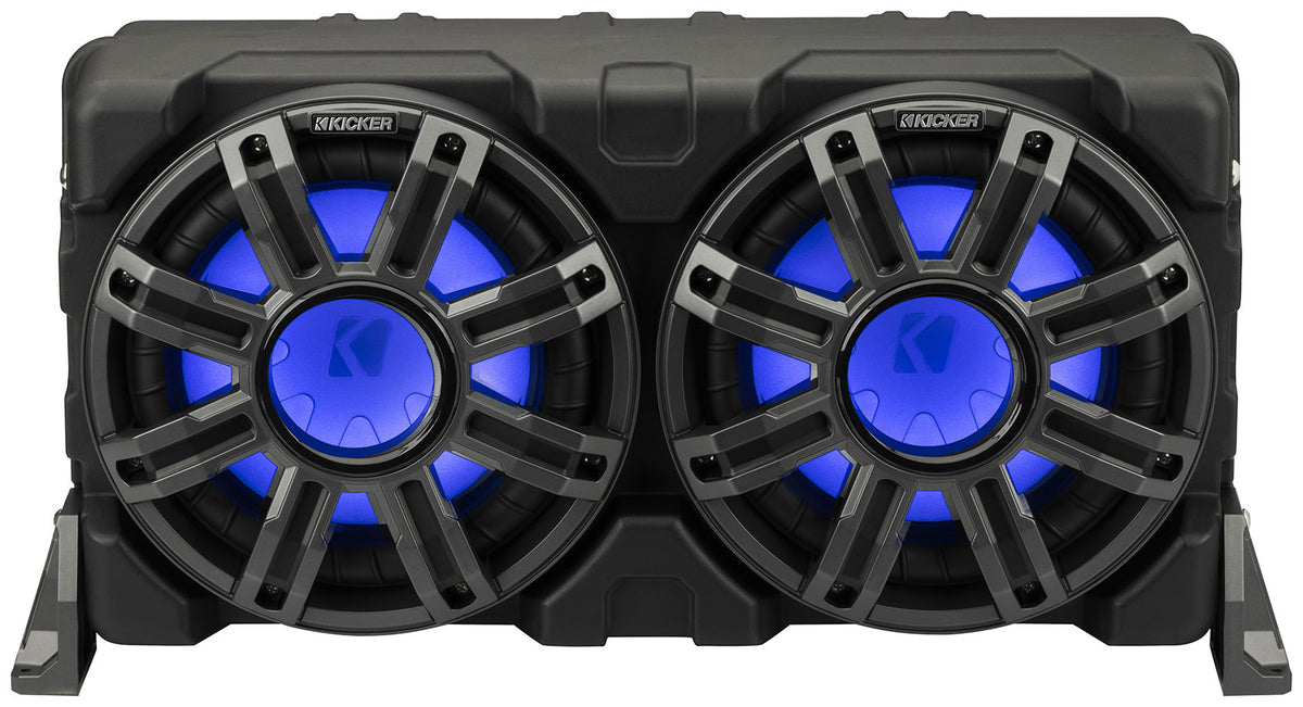 KICKER 51MWLE104 Dual 10" 400w Marine Boat Loaded Subwoofers in Enclosure Box