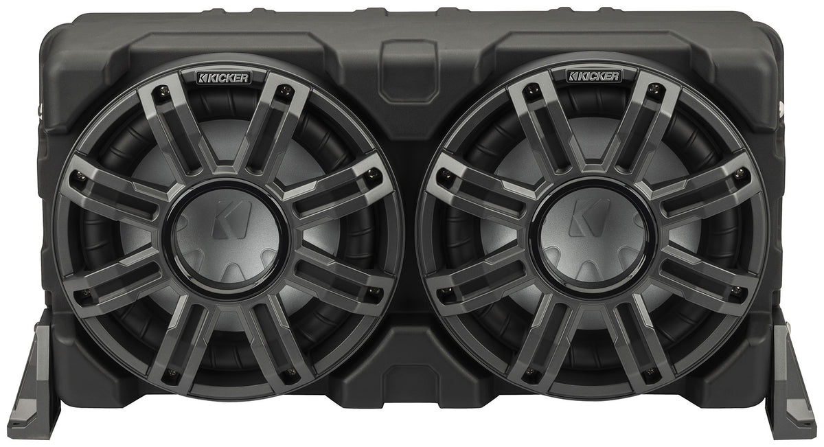 KICKER 51MWLE104 Dual 10" 400w Marine Boat Loaded Subwoofers in Enclosure Box