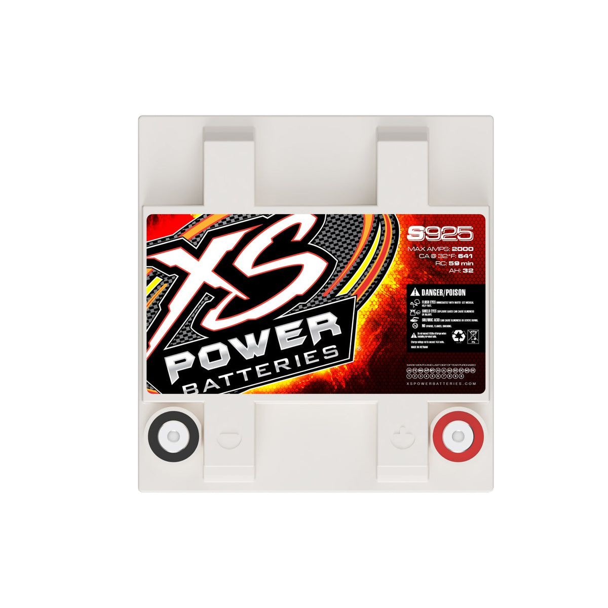 XS Power S925 12V 1000W/2000W Range AGM S-Series Battery, Max 200Amps