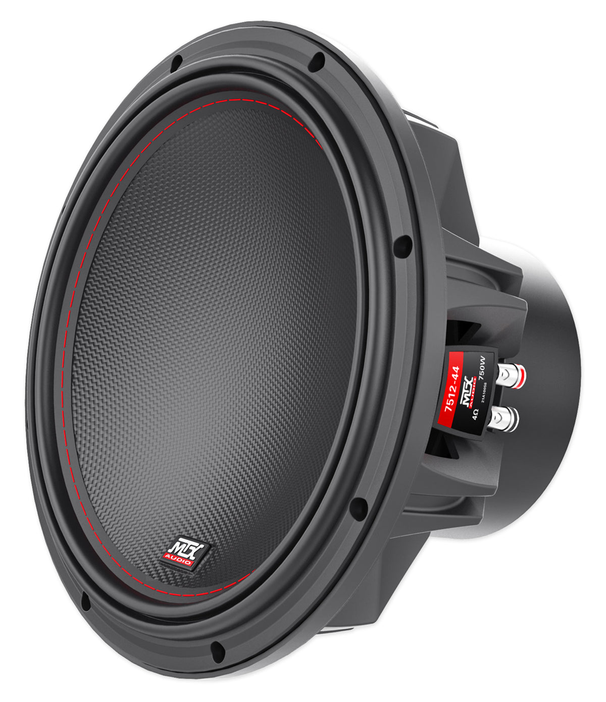 MTX 7512-44 12" 1500w Peak/750w RMS Competition Subwoofer+Vibration Deadener Kit