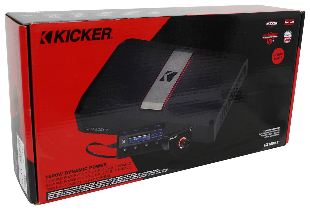 Kicker 51LX13007 7-Channel Car Audio Amplifier Class D Amp LX1300.7