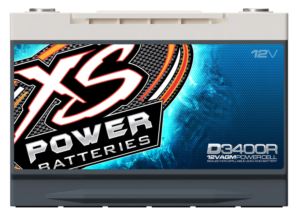 XS Power D3400R 12V 2500-4000W Range AGM Battery with M6 Terminal Bolt-Max 3300A