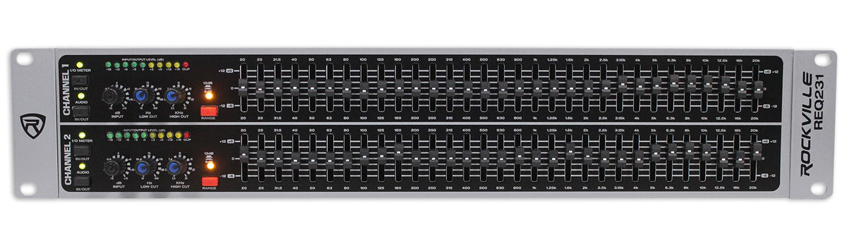 Rockville REQ231 Dual 31 Band 1/3 Octave Graphic Equalizer w/ Sub-Output!