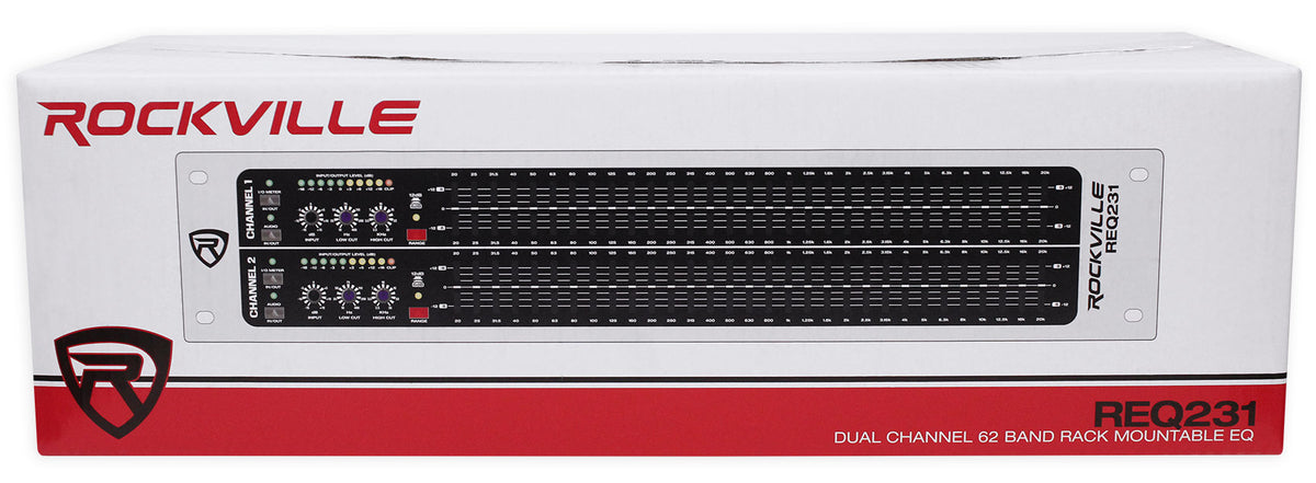 Rockville REQ231 Dual 31 Band 1/3 Octave Graphic Equalizer w/ Sub-Output!