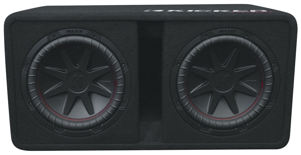 Kicker 52DCVR122 DCVR 12" Dual Subwoofers+Vented Sub Box Enclosure 2-ohm DCVR122