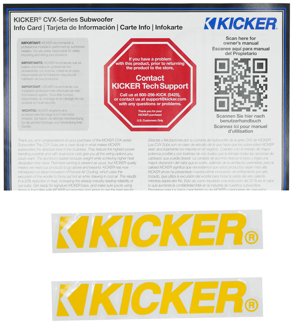Kicker 50CVX154 COMPVX 15" 1000 Watt Car Audio Subwoofer DVC 4 Ohm Sub CVX154