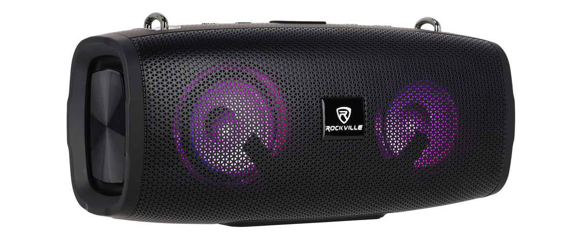 Rockville RPB-KAR Portable Bluetooth Speaker + Karaoke Microphone + Party LED's