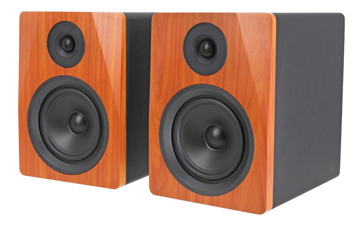 (2) APM5C 5.25" 250W Powered Studio Monitor Speakers + Adjustable Stands