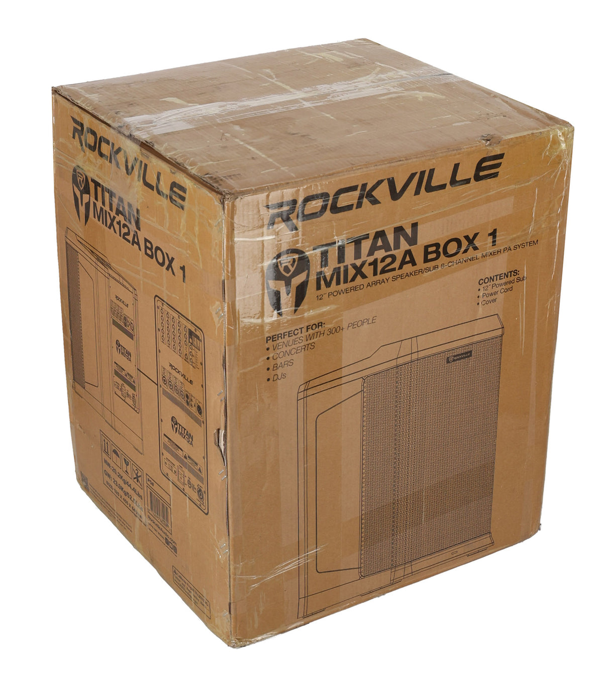 Rockville TITAN MIX12A BOX 1 - Contains 12" Powered Sub + Power Cord + Cover