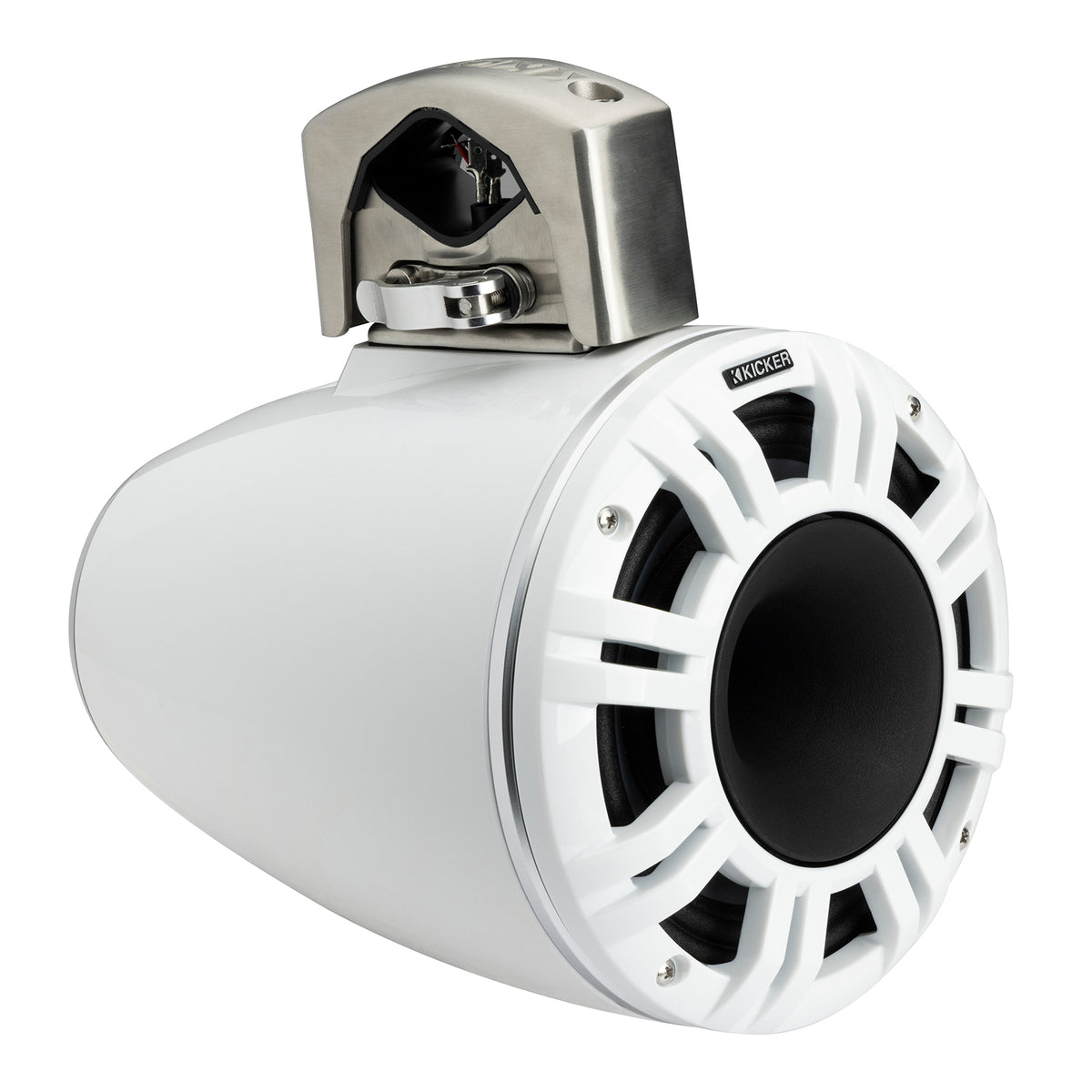 2 Kicker 51KMTCXL8W 8" White Horn Loaded Marine Wakeboard Tower Speakers KMTCXL8