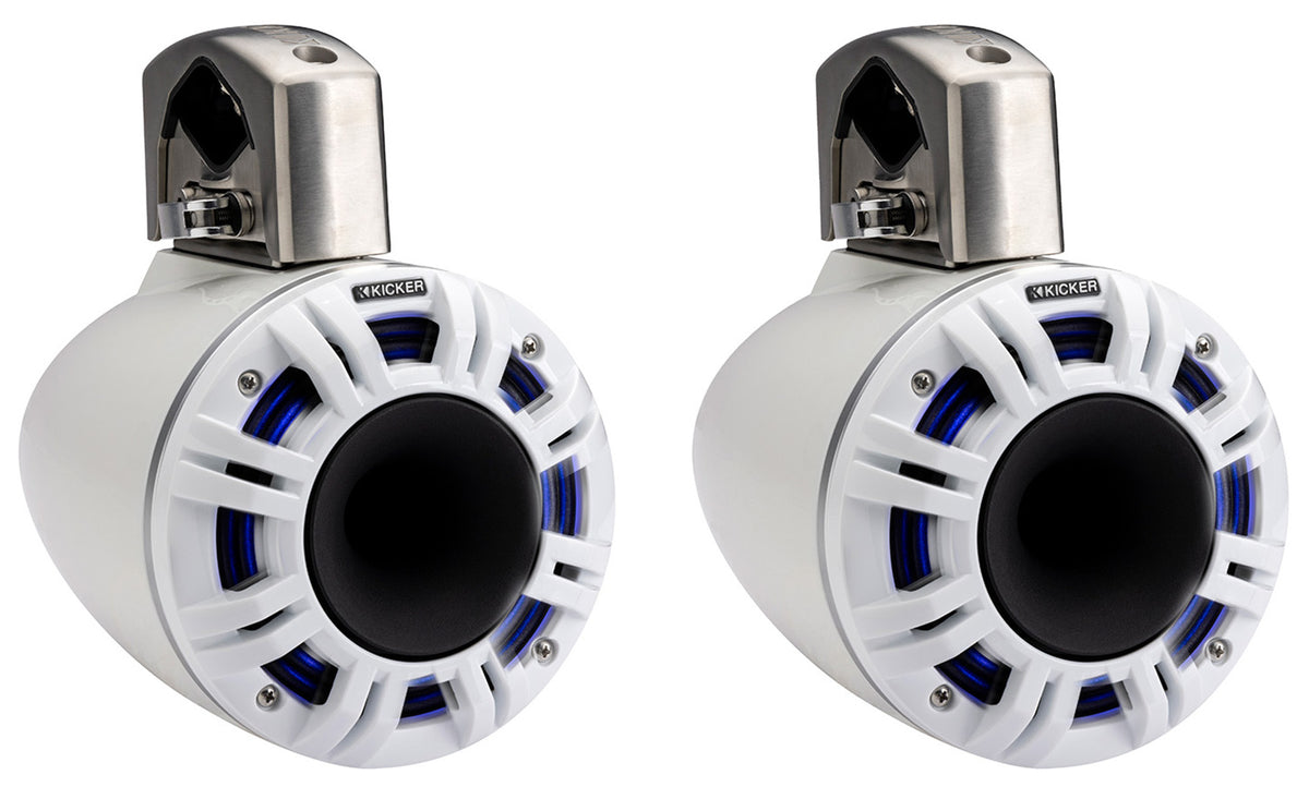(2) Kicker 51KMTCXL65W 6.5" Horn Loaded Marine Wakeboard Tower Speakers KMTCXL65