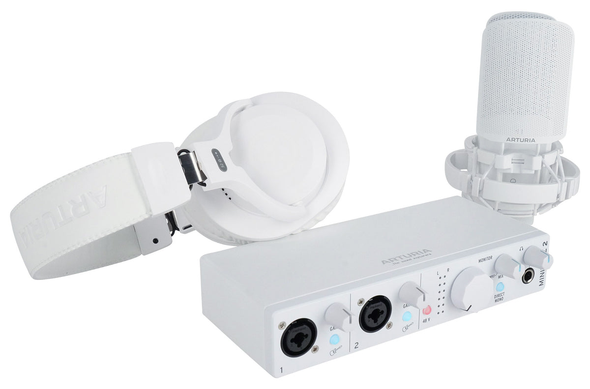 Arturia MiniFuse Recording Pack w/Interface+Microphone+Headphones+Cable in White
