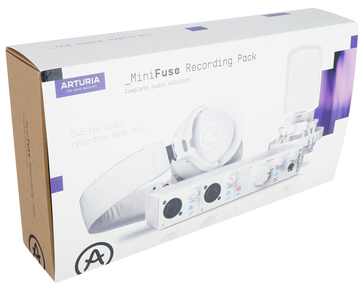 Arturia MiniFuse Recording Pack w/Interface+Microphone+Headphones+Cable in White