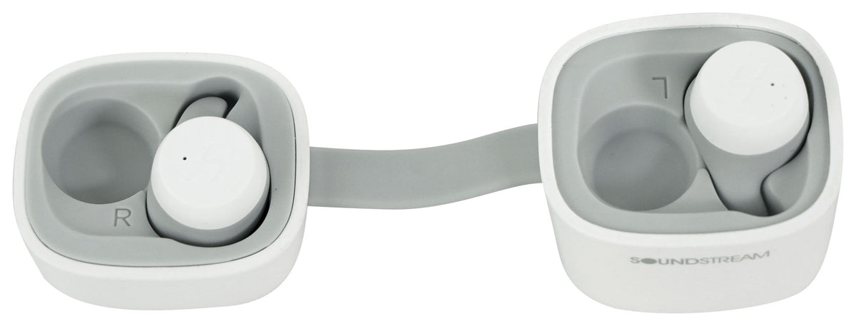 Soundstream HEQC-WT H2GO IPX6 Wireless Headphones EarBuds+Wireless Charging Pad