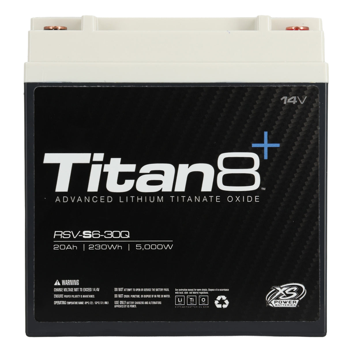 XS Power RSV-S6-30Q 5000w Titan 8 14 Volt LTO Lithium Car Battery, Max 1000Amps