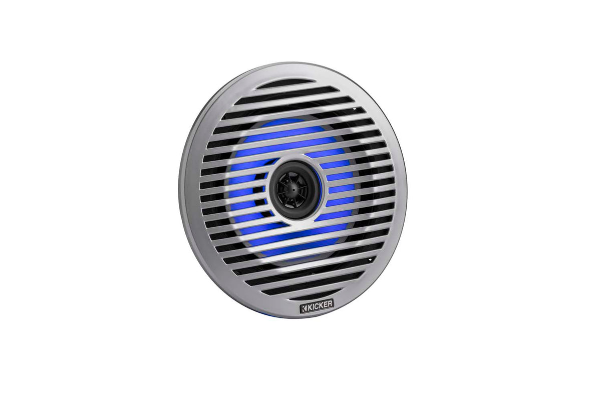 Pair Kicker 51KM614FL 6.5" Thin Mount 60w Marine Boat Speakers w/RGB LED KM614FL