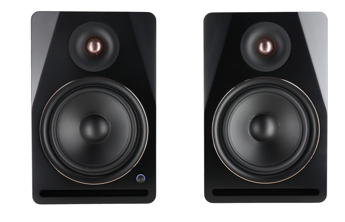 Pair Rockville APM8D v2 8" Active Powered Studio Monitor Speakers USB+Bluetooth
