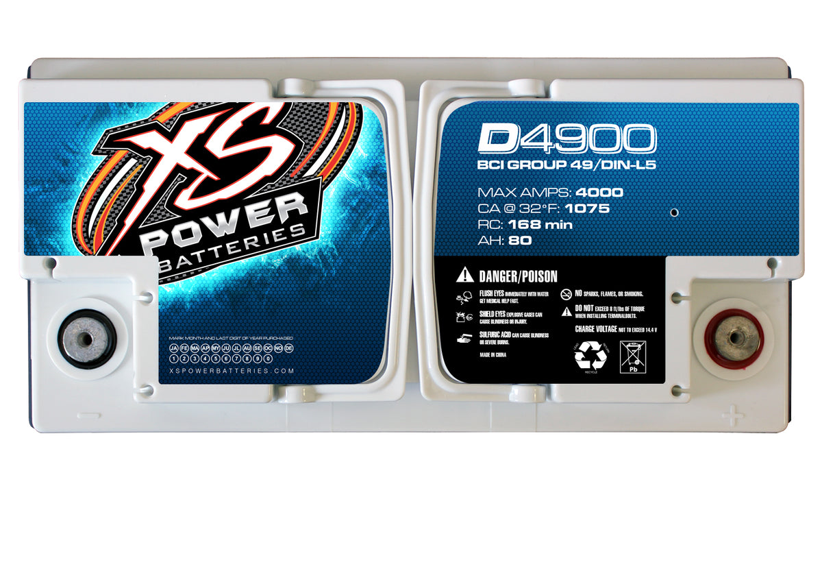XS Power D4900 4000 Amp 12V Group 49 Power Cell Car Audio Sealed AGM Battery