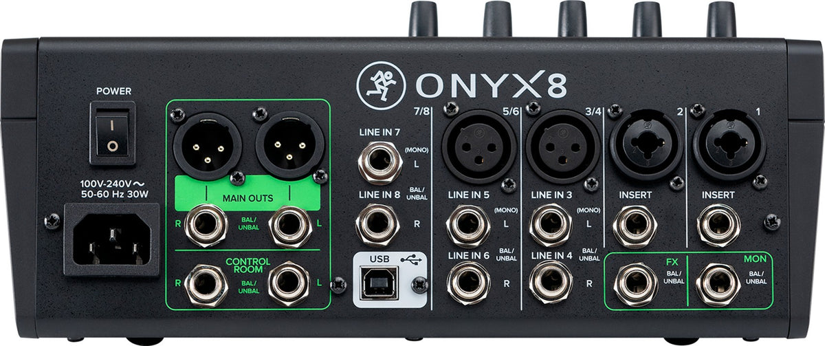 Mackie ONYX8 8-Channel Analog Mixer w/ Multi-Track USB/3-Band EQ+Bluetooth