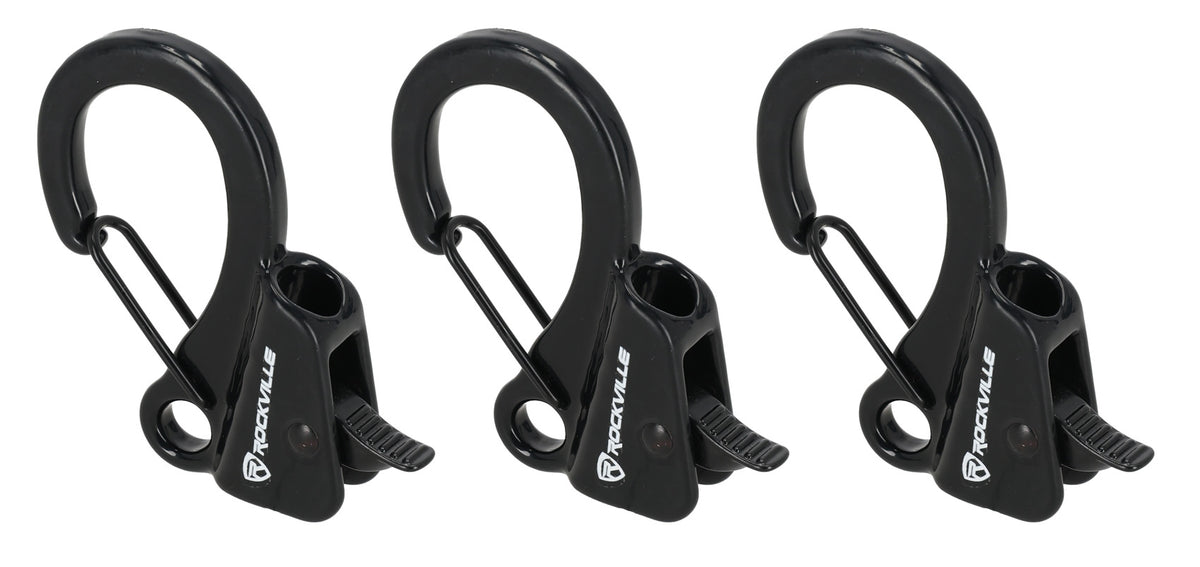 Rockville RQA-3 (3) Quick Release Boat Fender Clips, Easy Height Adjustment