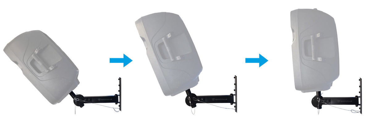 Rockville RPW30 Pair Wall Mount Brackets for PA Speakers, Swivel and Tilt, 35MM
