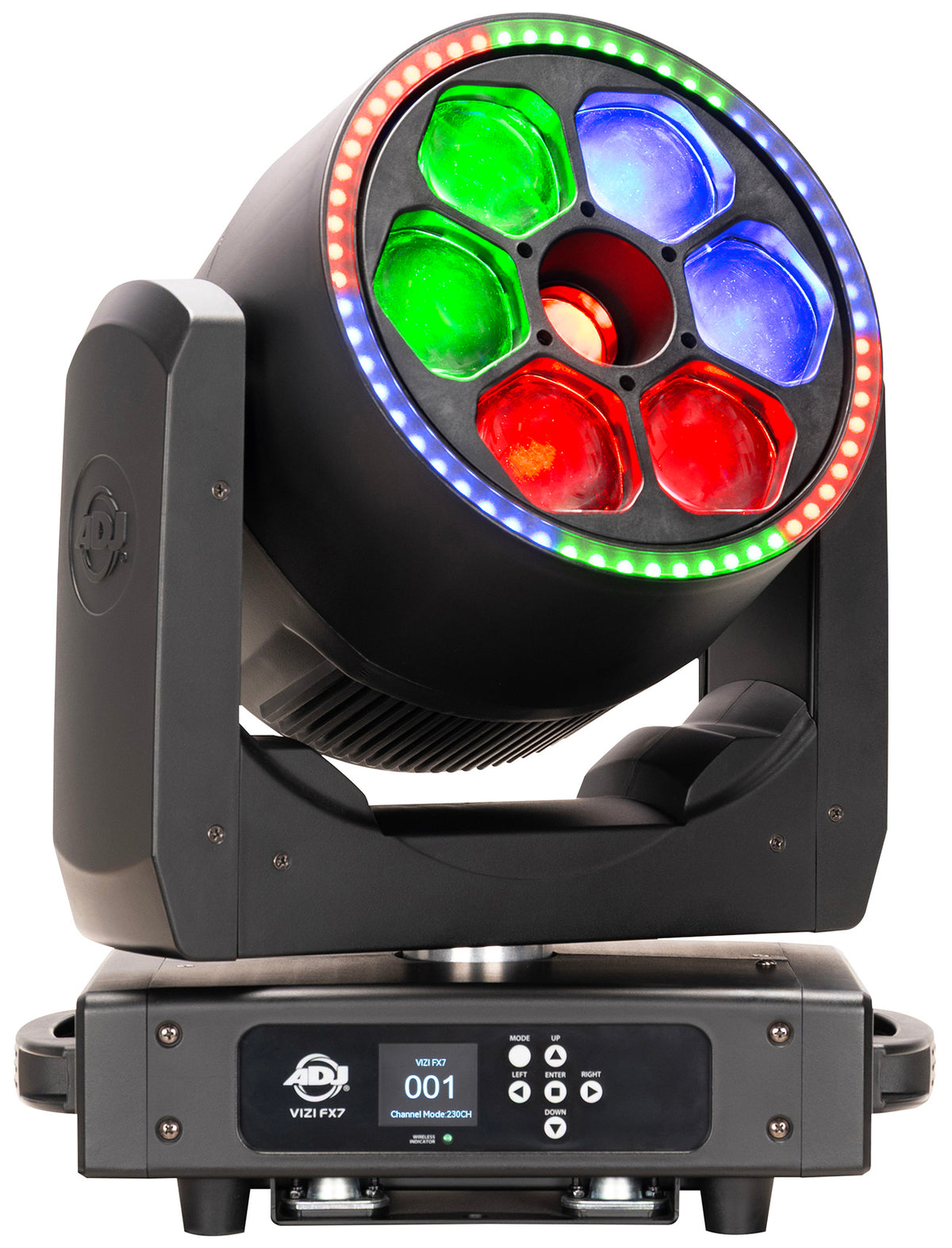 American DJ Vizi FX7 Beam/Wash/Kaleidoscope LED Ring Effect Moving Head Light