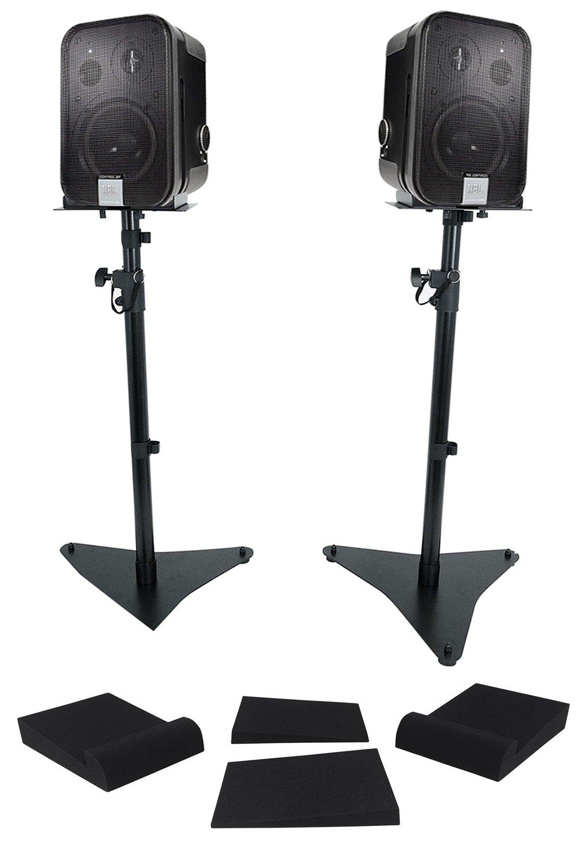 (2) JBL C2PS CONTROL 2P 5.25" Studio Speakers for Recording/Monitoring/AV+Stands